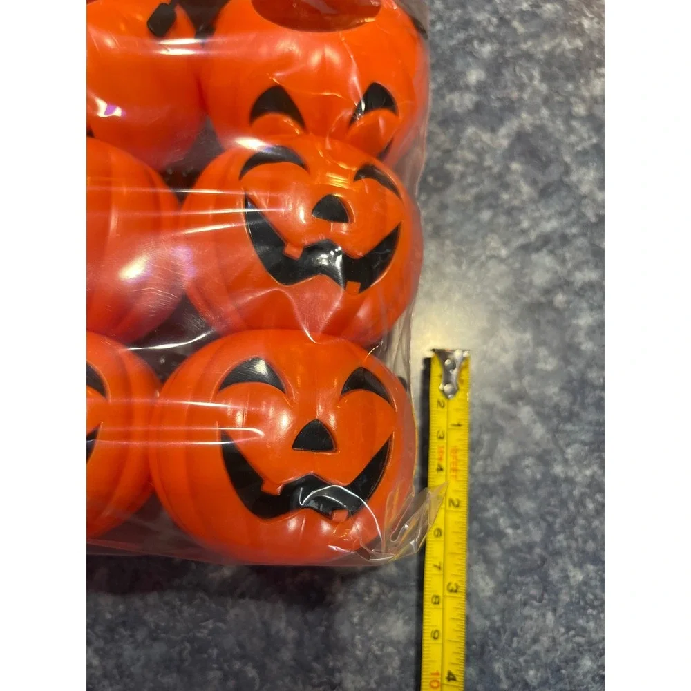 Halloween Mini Pumpkin Candy Containers 6 Count Orange Jack-O-Lantern Favors
